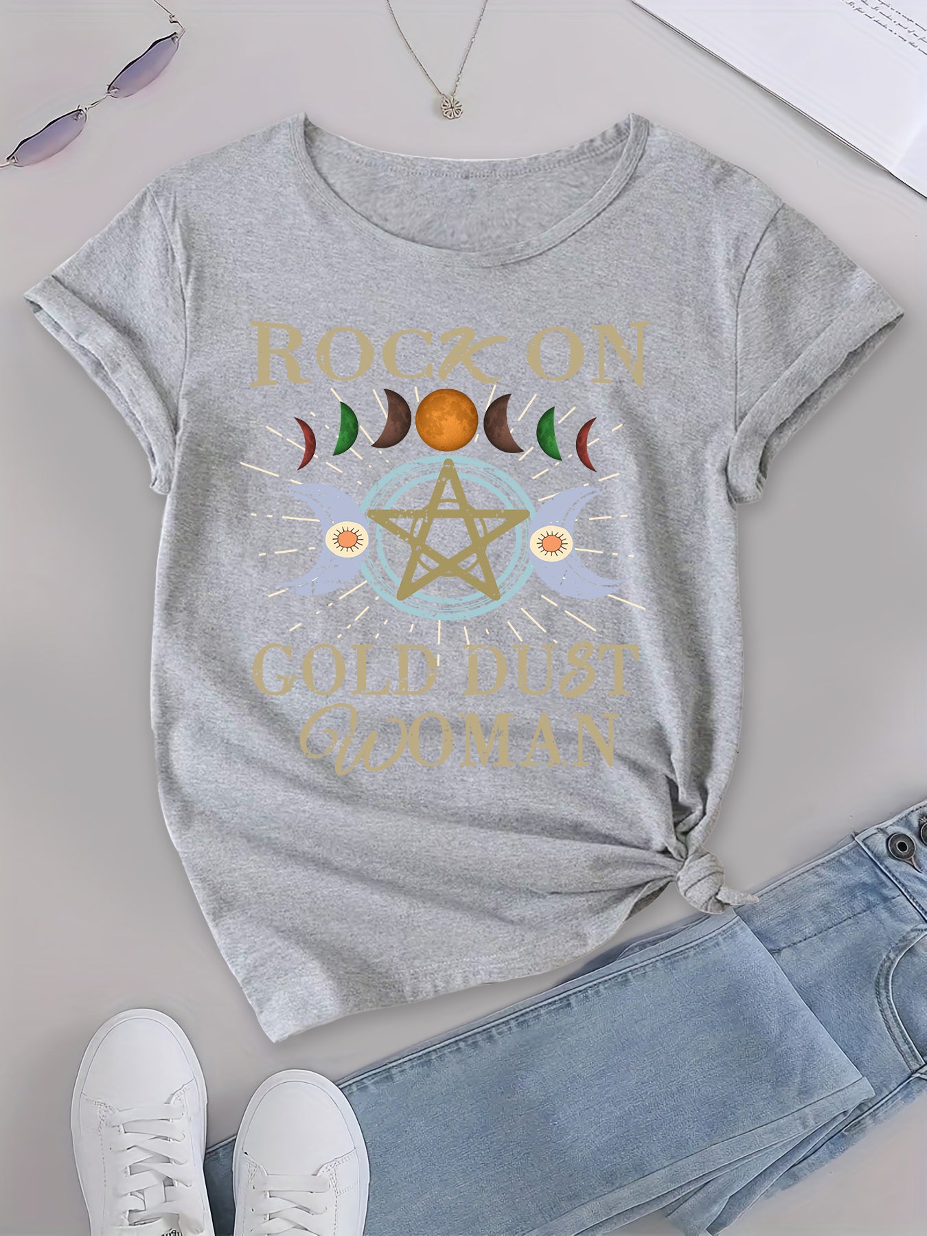 Rock On Gold Dust Woman T-Shirt,Funny Tee