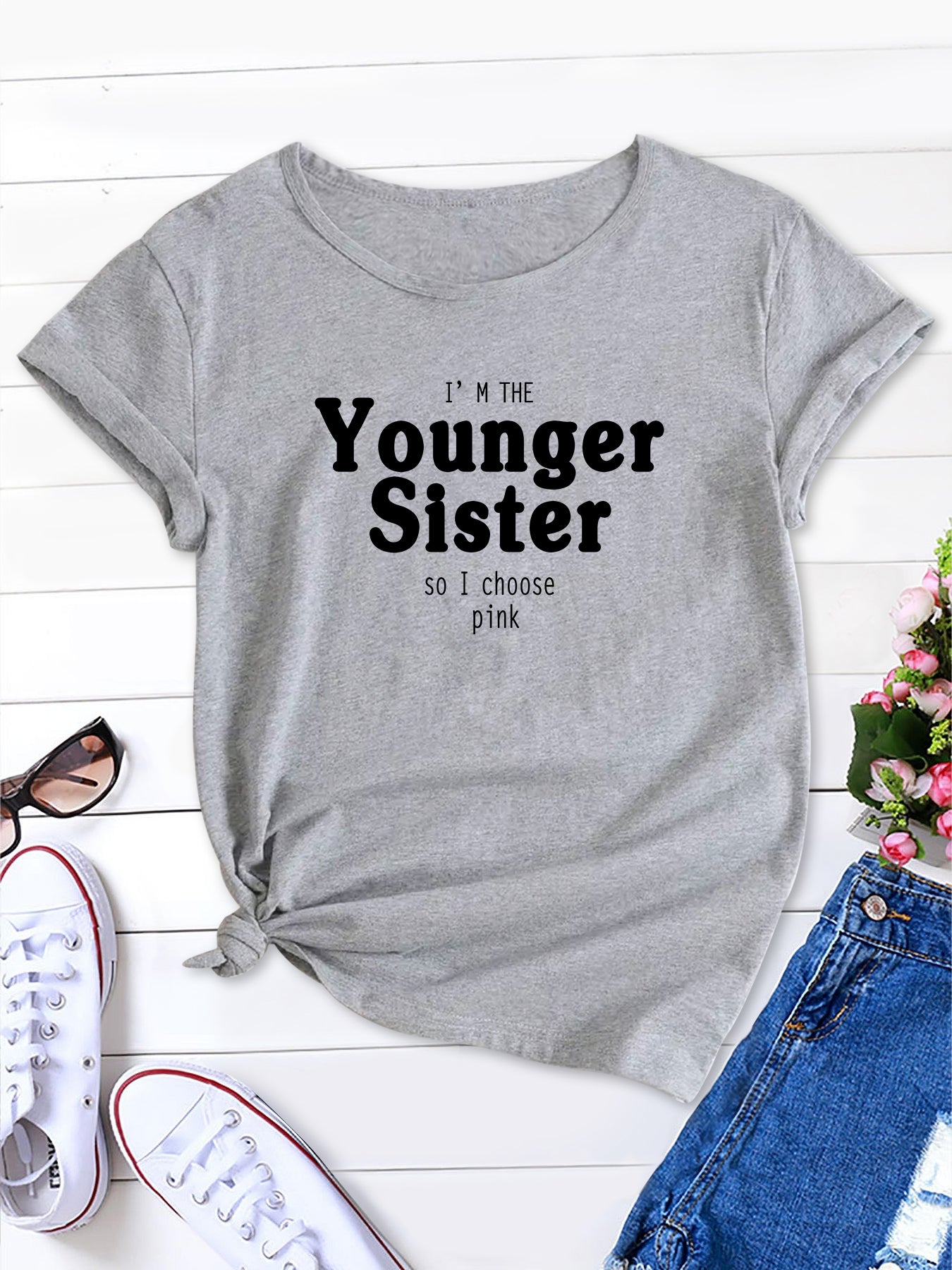 Younger Sister, Apply To Me Funny Sibling Premium T-Shirt