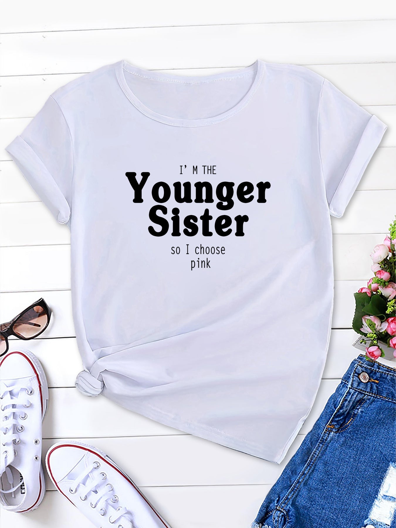 Younger Sister, Apply To Me Funny Sibling Premium T-Shirt