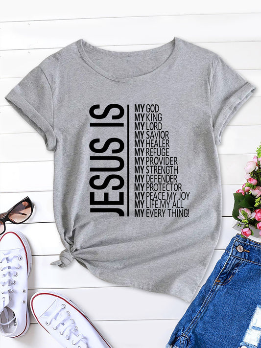 Divine, Jesus Letter Pattern Print Men's Tee