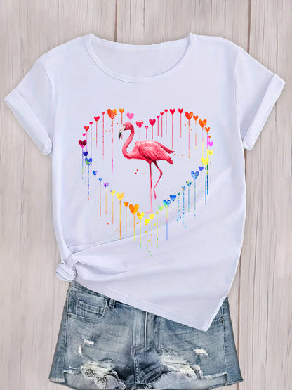 Charming Flamingo Valentine Shirt Funny Flamingo Lover Tee, Valentine's Women's Shirt