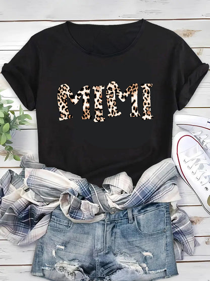 Trendy Zebra Print Mimi Graphic Tee for Women - Summer Sports & Casual!