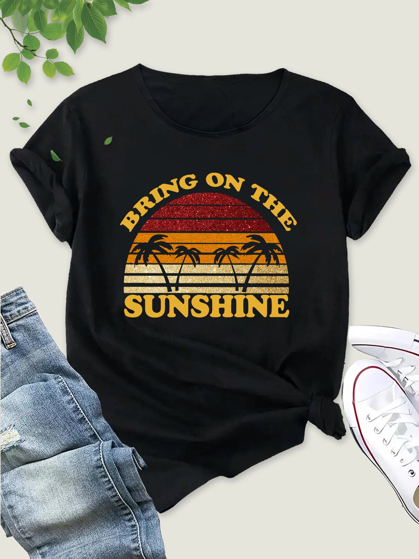 Bring On The Sunshine T-shirt,Funny Tropical  Design Graphic Tee