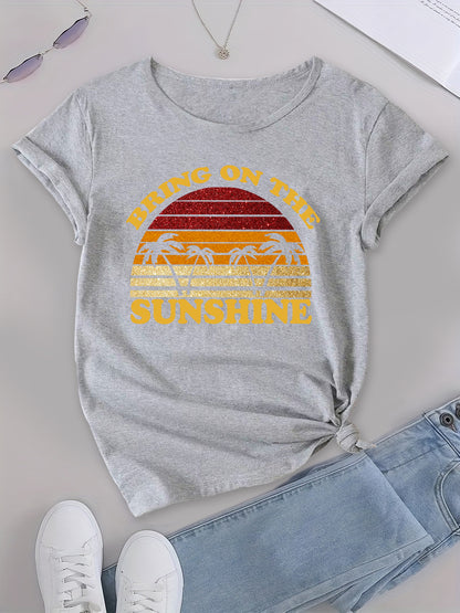 Bring On The Sunshine T-shirt,Funny Tropical  Design Graphic Tee