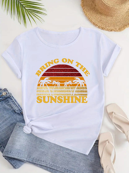 Bring On The Sunshine T-shirt,Funny Tropical  Design Graphic Tee