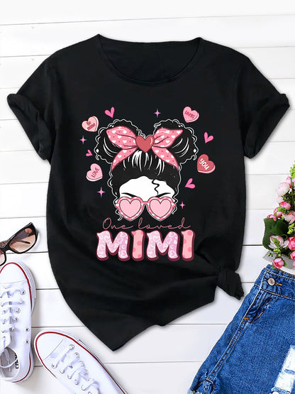 Messy Bun Girls Shirt,Crew Neck Short Sleeve Top Women Clothes Summer