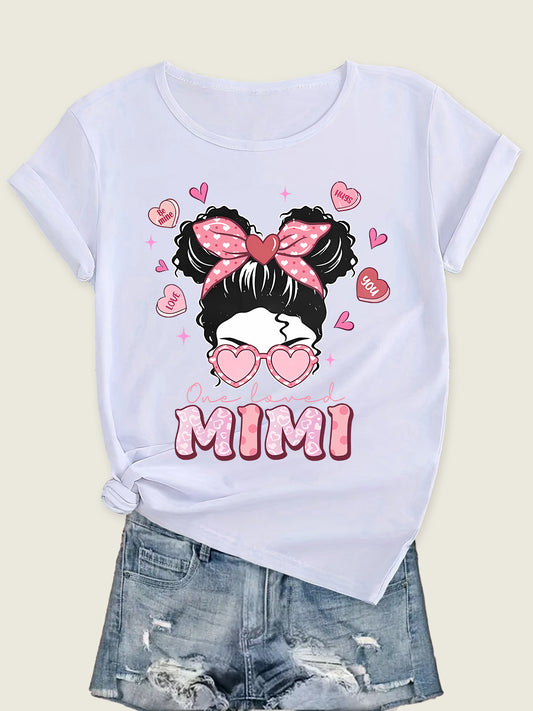 Messy Bun Girls Shirt,Crew Neck Short Sleeve Top Women Clothes Summer