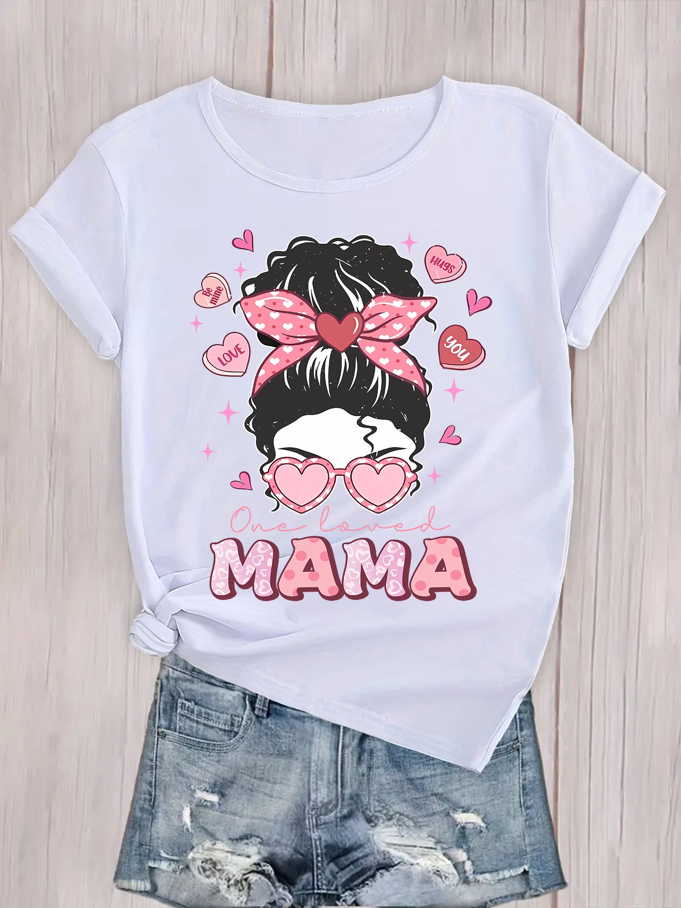 Mama Cartoon Girl Graphic Tee,Cartoon Girl Summer Tee,Cartoon Girl Mama Mother's Day Tee